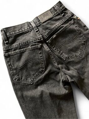 TRUE VINTAGE • 1980s/1990s Made in USA HIGH WAISTED BLACK LEE JEANS 24/25 0